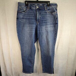 Old Navy High Rise OG Straight  Womens Size 16 Blue Stretch Denim Jean CAPRIS